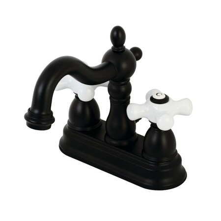 Kingston Brass KB1600PX Heritage 4" Centerset Bathroom Faucet, Matte Black KB1600PX